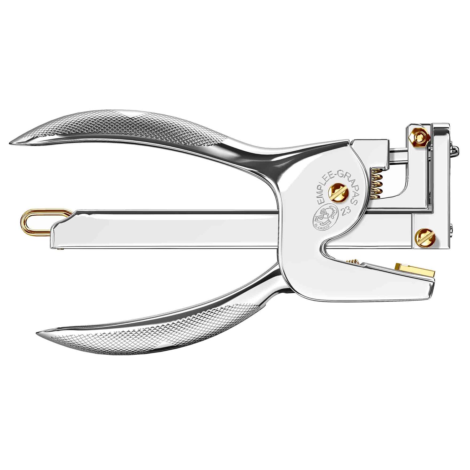 El Casco Pliers Stapler - Chrome and Gold M-85CL Made in Spain side