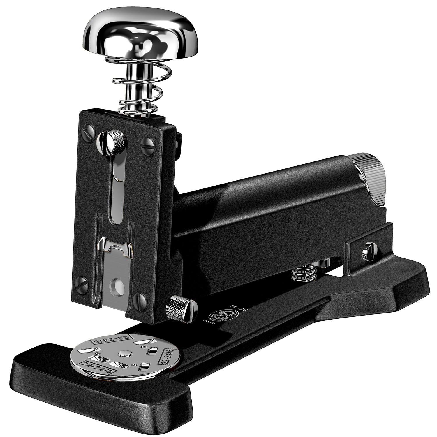 El Casco Heavy Duty Desk Stapler - Matte Black Chrome - Made in Spain