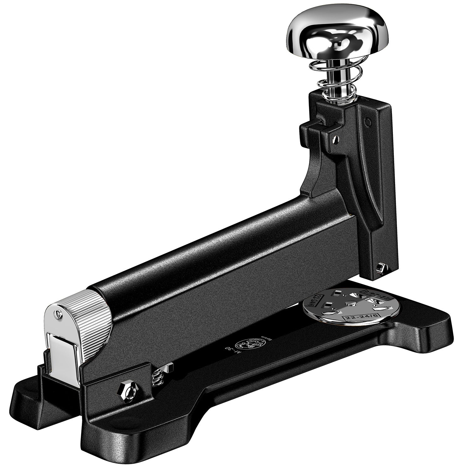 El Casco Heavy Duty Desk Stapler - Matte Black Chrome - Made in Spain back