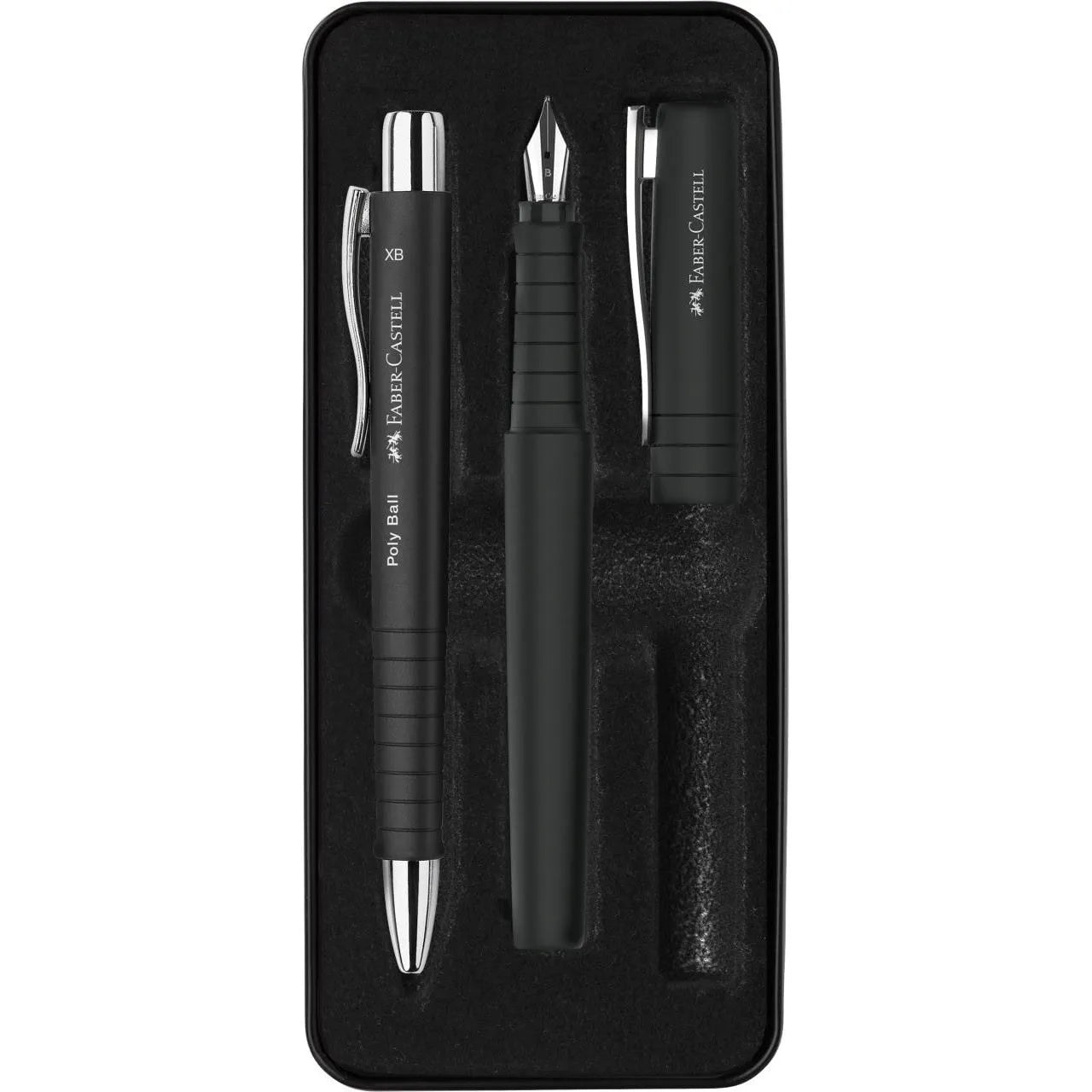 Faber-Castell Poly Ball Pen and Fountain Pen Gift Set - Black