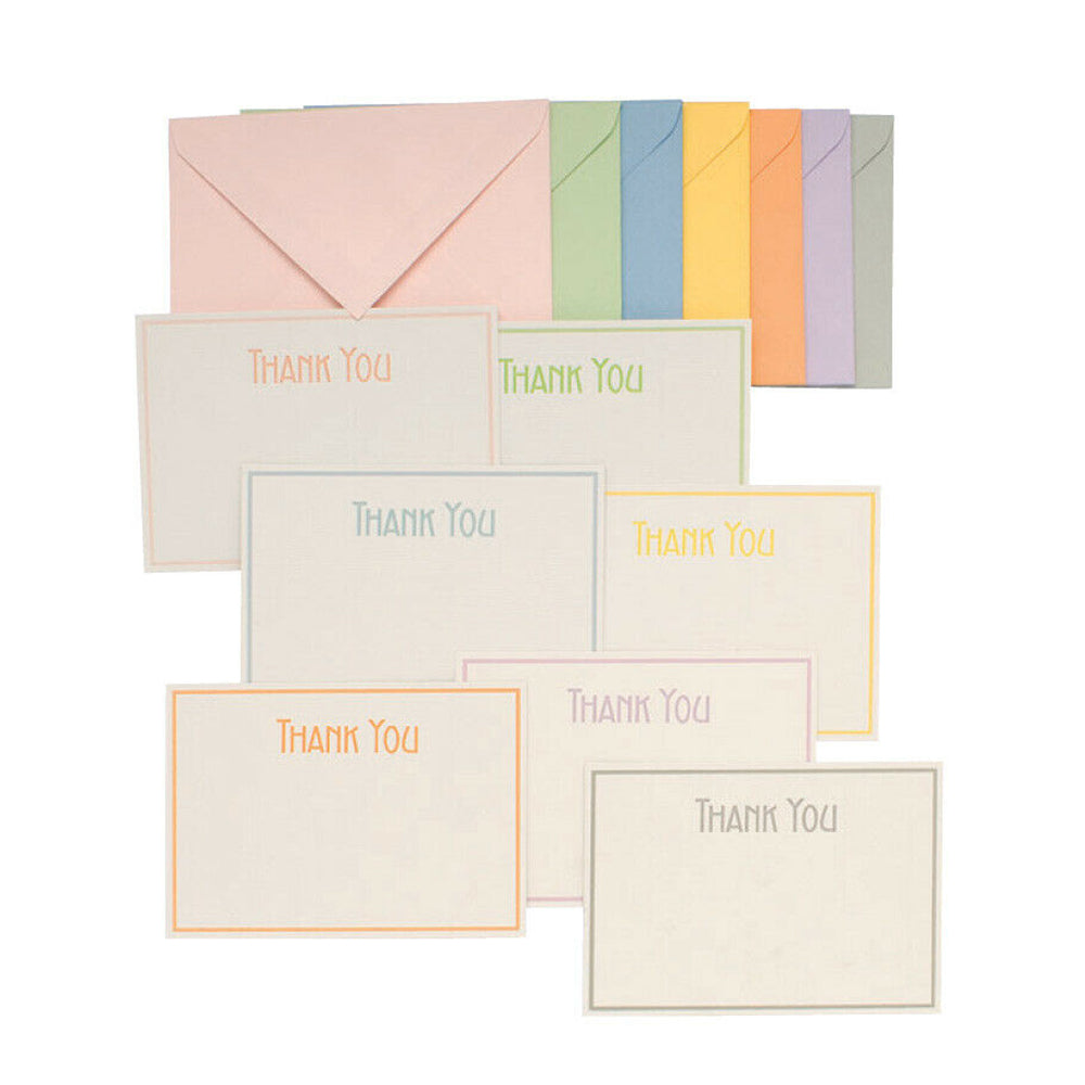 G. Lalo Bordered Thank You Cards - Set of 10 - Apricot