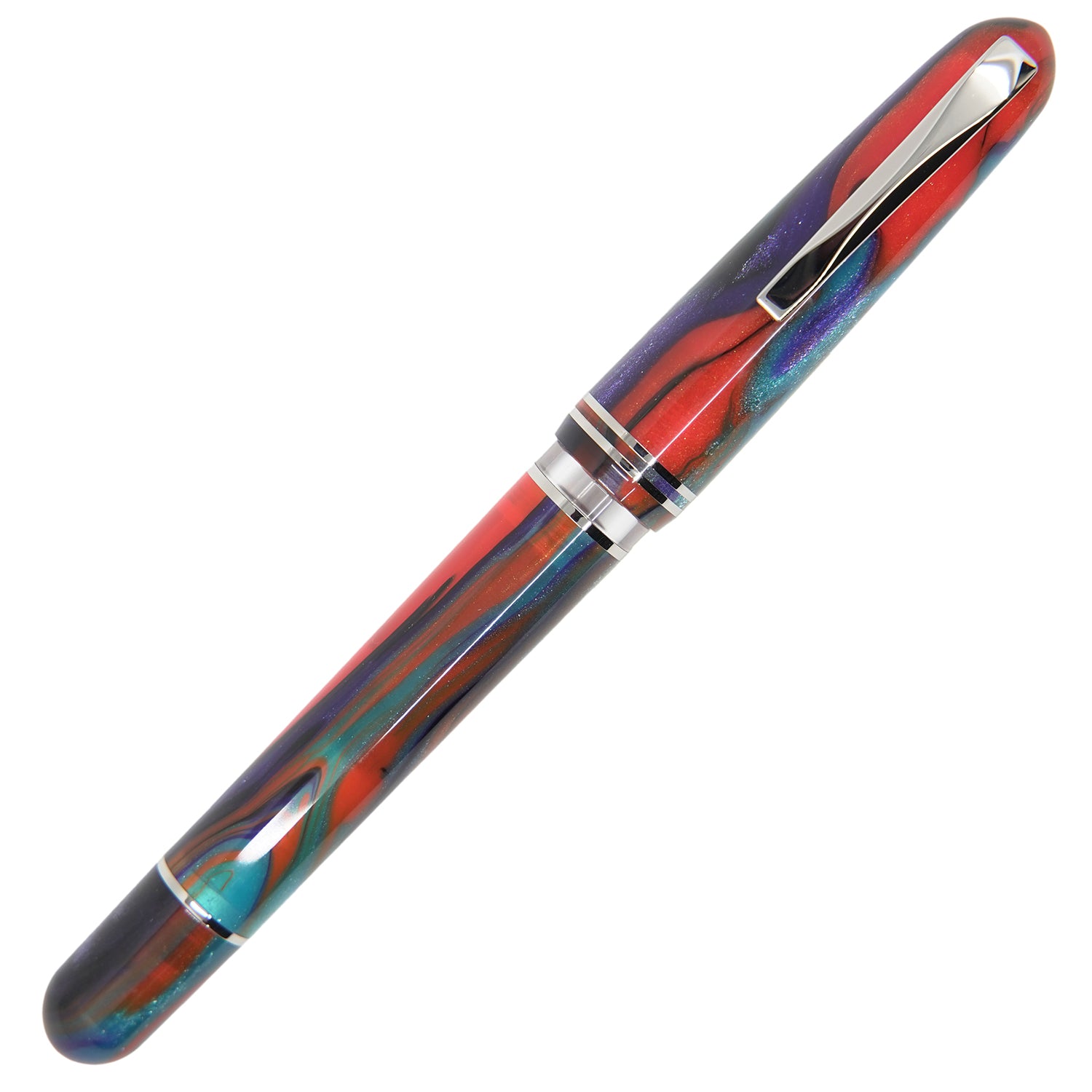 Gioia Metis Fountain Pen - Iride - Rhodium Trim - Capped Made in Italy