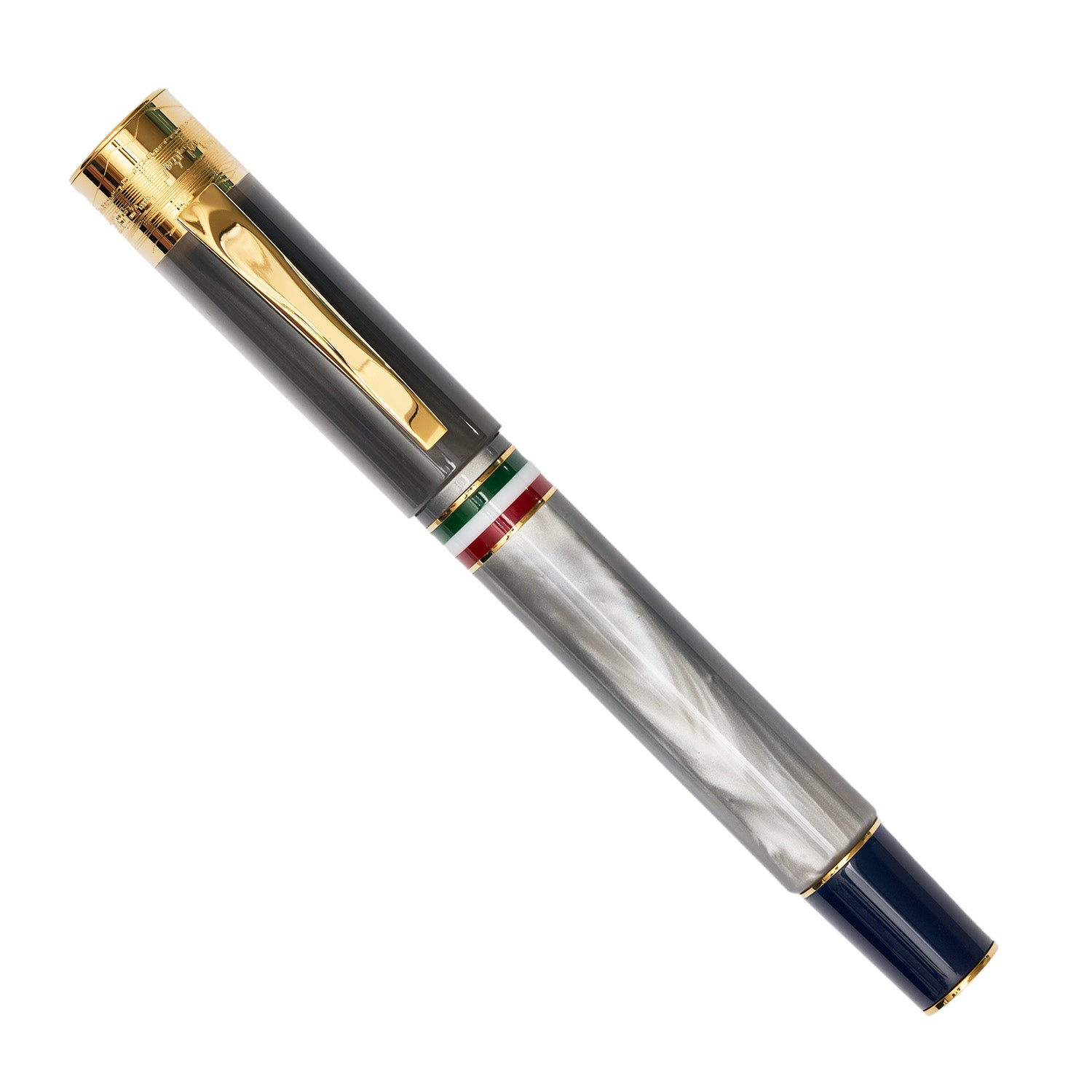 Gioia Partenope Fountain Pen + Rollerball - Madreperla - Gold Trim Made in Italy capped