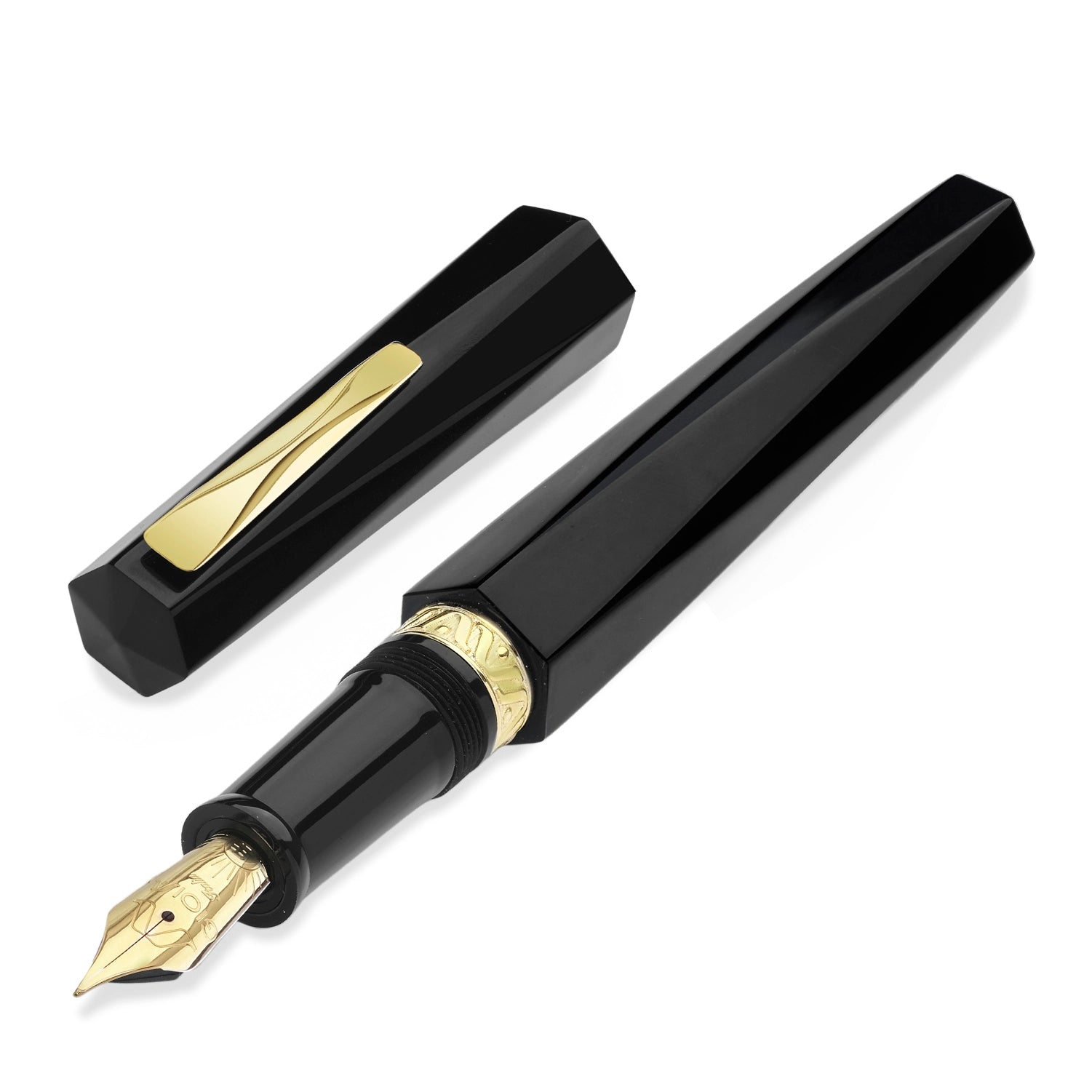 Gioia Sephora Fountain Pen - Noir - Gold Trim Made in Italy