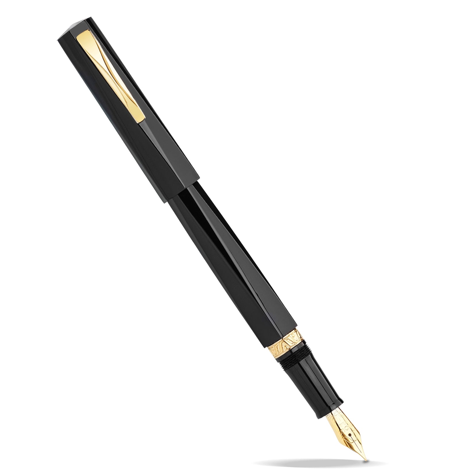 Gioia Sephora Fountain Pen - Noir - Gold Trim Made in Italy Post