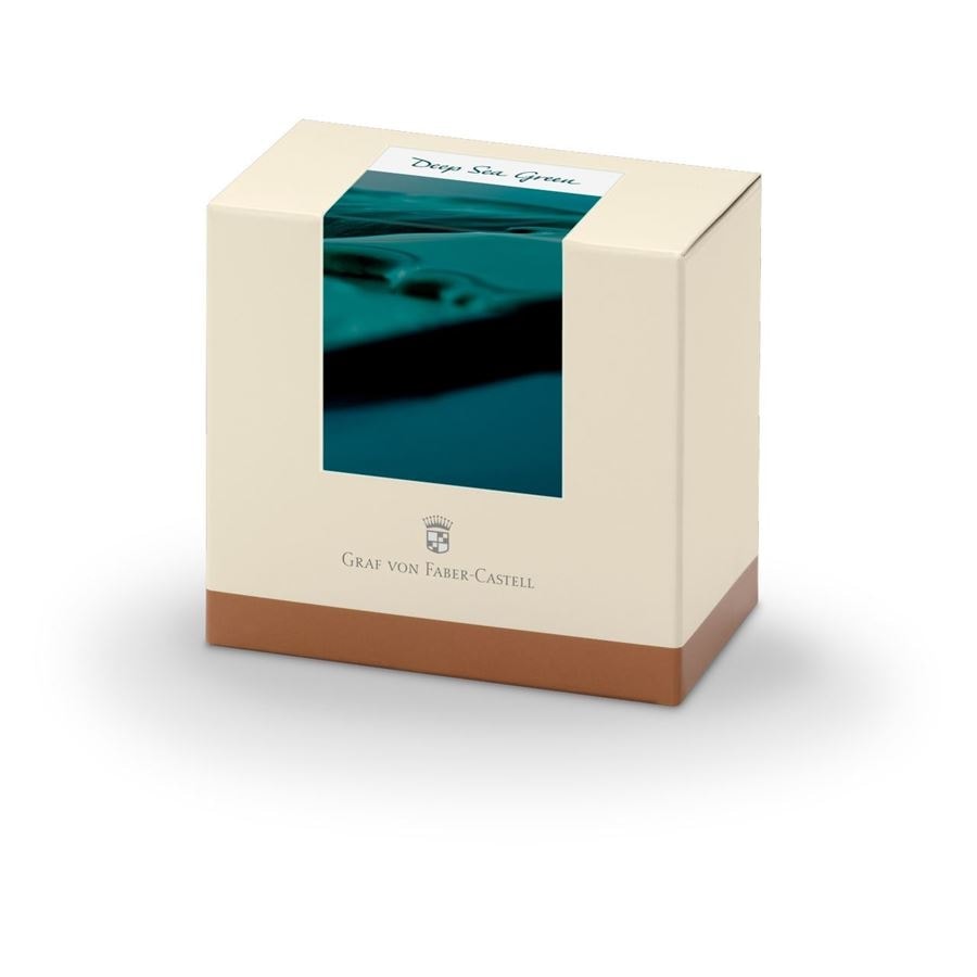 Graf Von Faber-Castell Fountain Pen Ink - 75 ml Bottle - Deep Sea Green Made in Germany box