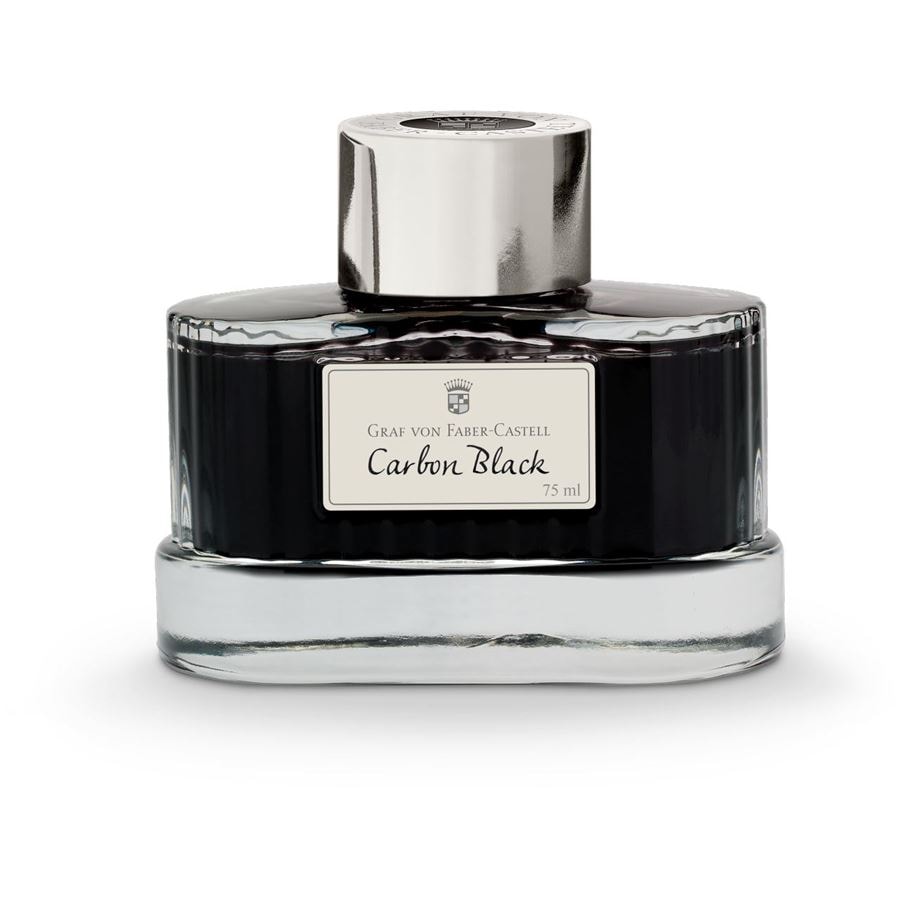 Graf Von Faber-Castell Fountain Pen Ink - 75 ml Bottle - Carbon Black Made in Germany Bottle