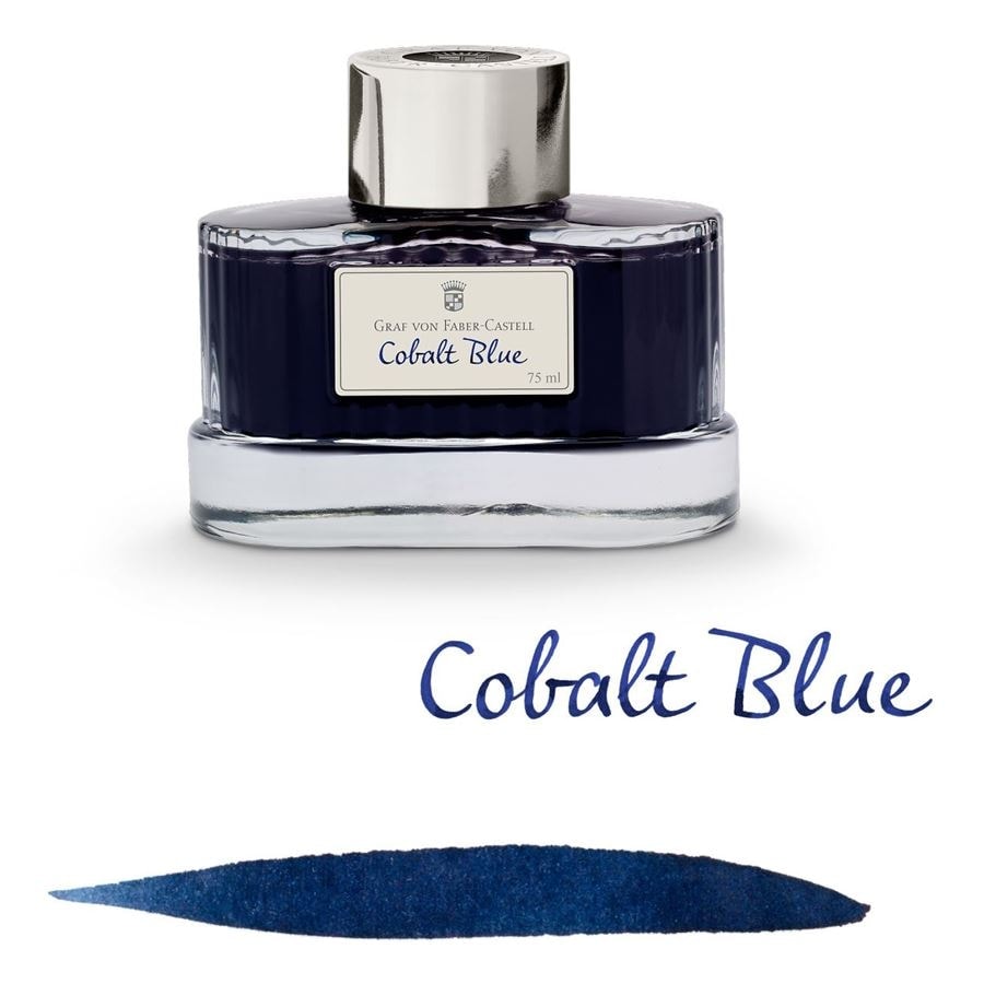 Graf Von Faber-Castell Fountain Pen Ink - 75 ml Bottle - Cobalt Blue made in germany