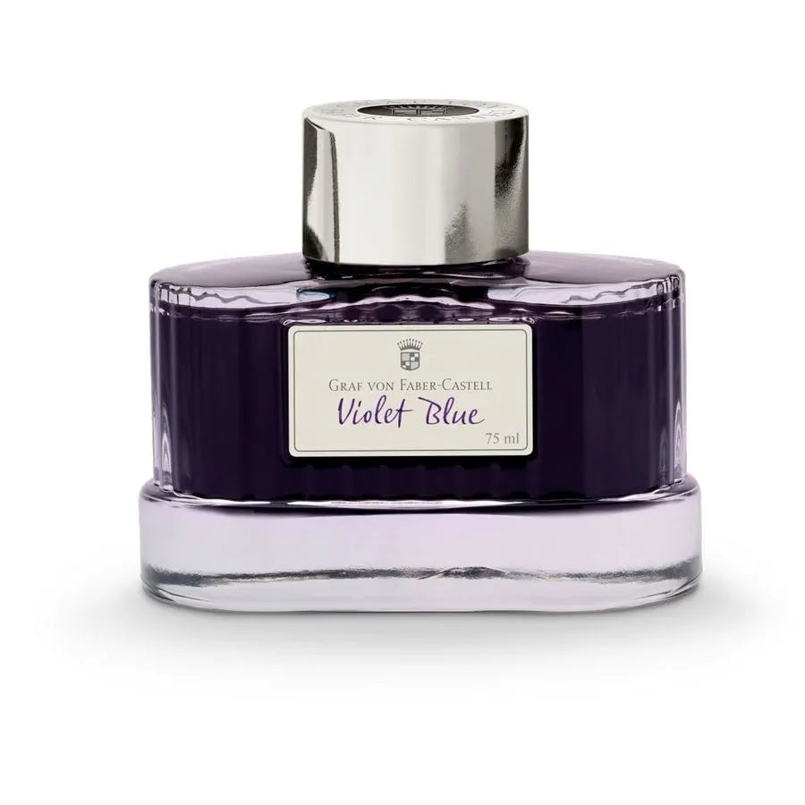 Graf Von Faber-Castell Fountain Pen Ink - 75 ml Bottle - Violet Blue Bottle