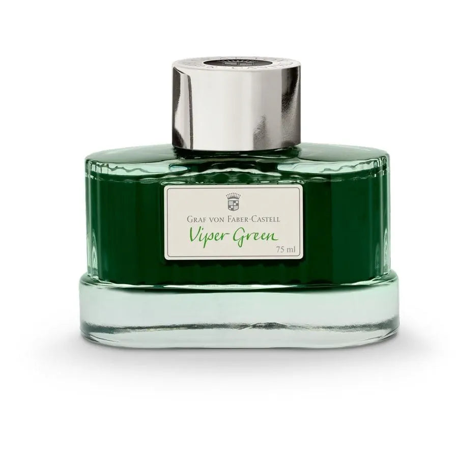 Graf Von Faber-Castell Fountain Pen Ink - 75 ml Bottle - Viper Green bottle