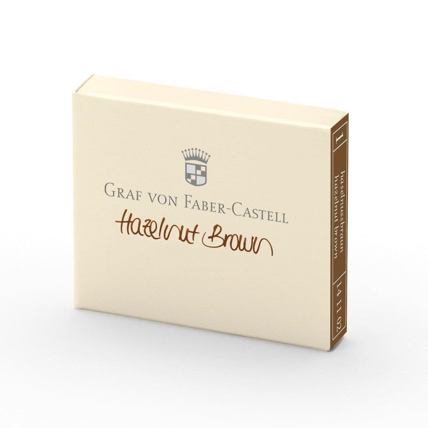 Graf Von Faber-Castell Fountain Pen Ink - 6 Cartridges - Hazelnut Brown