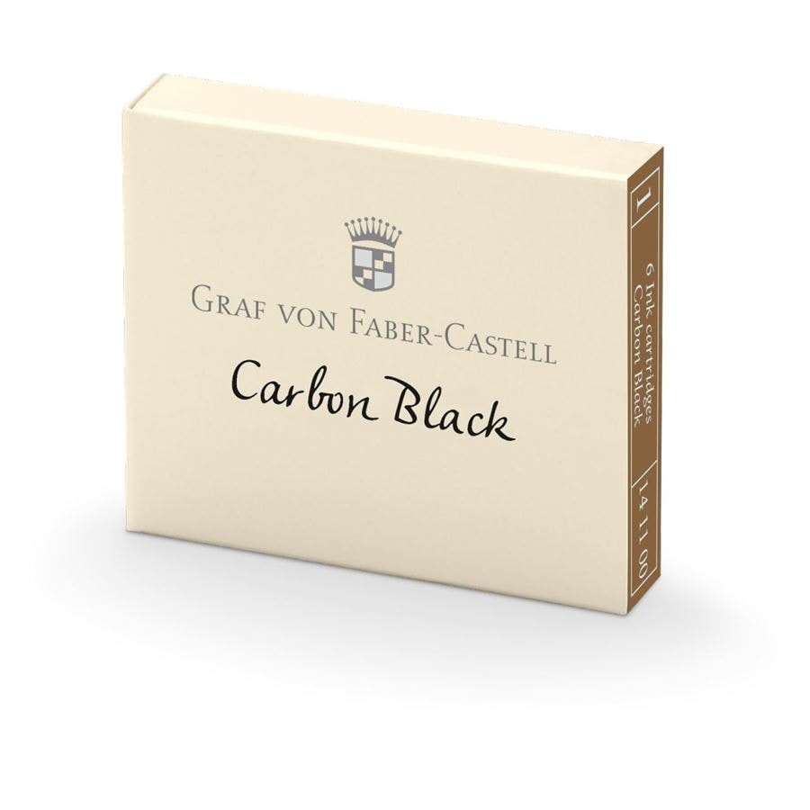 Graf Von Faber-Castell Fountain Pen Ink - 6 Cartridges - Carbon Black