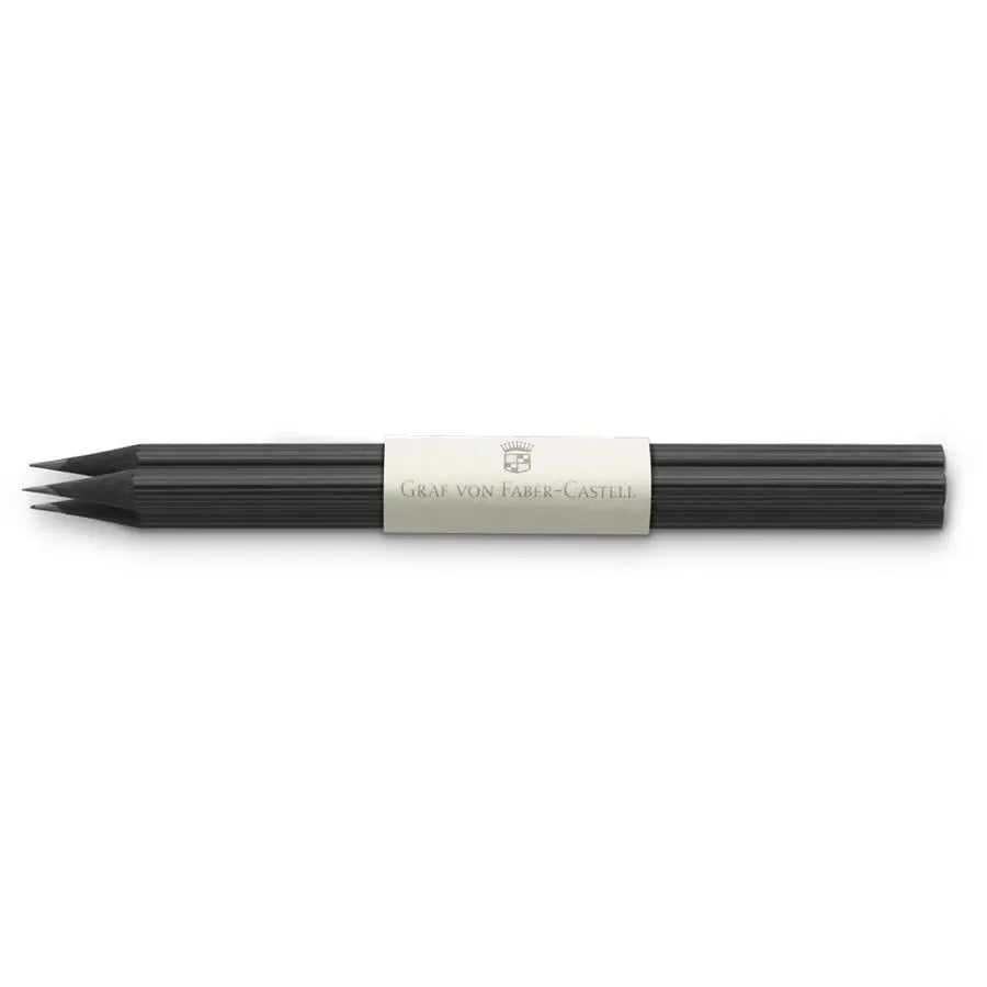 Graf Von Faber-Castell Fluted Graphite Wood Pencils Set of 3 - Black