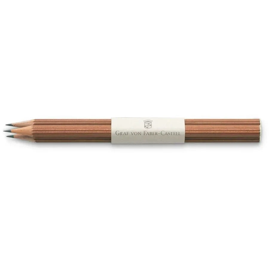 Graf Von Faber-Castell Fluted Graphite Wood Pencils Set of 3 - Brown