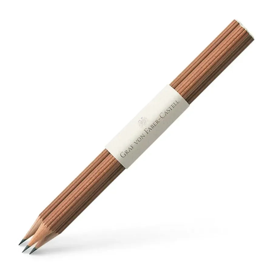 Graf Von Faber-Castell Fluted Graphite Wood Pencils Set of 3 - Brown