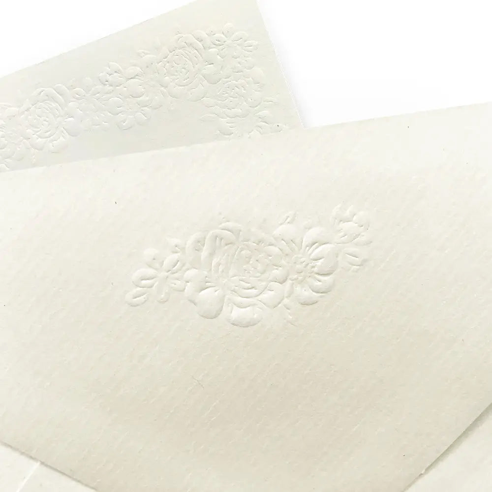 Kartos Madame Embossed Floral Card Set Made in Italy detail