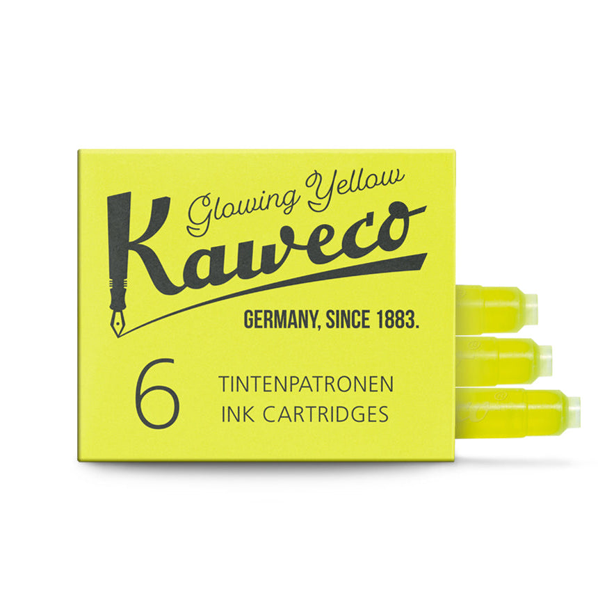 Kaweco Fountain Pen Ink - 6 Cartridges - Glowing Yellow - Made in Austria