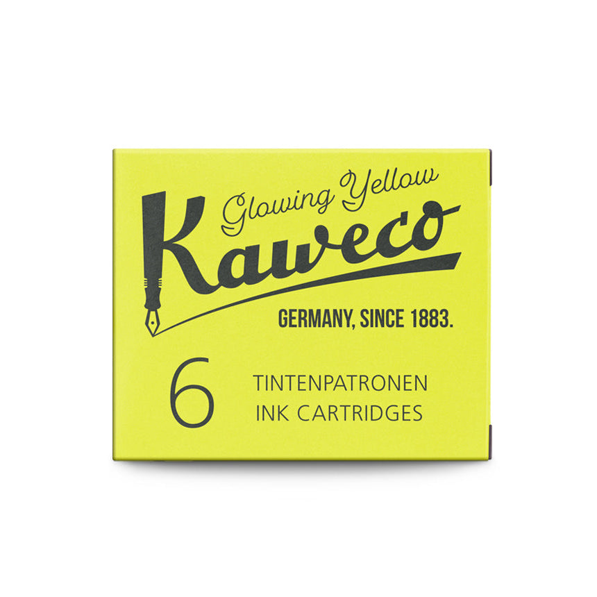 Kaweco Fountain Pen Ink - 6 Cartridges - Glowing Yellow - Made in Austria
