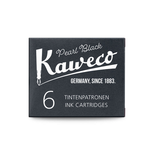 Kaweco Fountain Pen Ink - 6 Cartridges - Pearl Black - Made in Austria Box