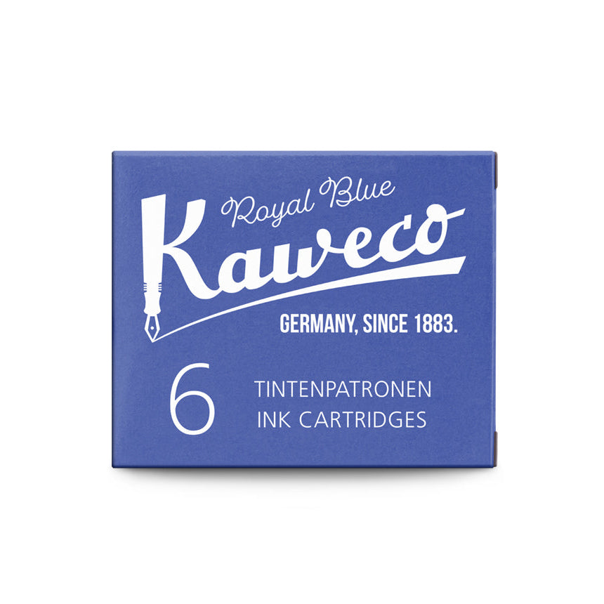 Kaweco Fountain Pen Ink - 6 Cartridges - Royal Blue - Made in Austria box