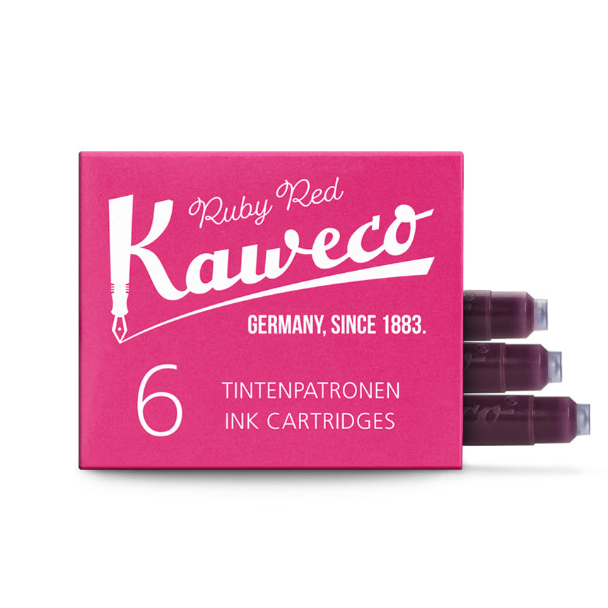 Kaweco Fountain Pen Ink - 6 Cartridges - Ruby Red - Made in Austria