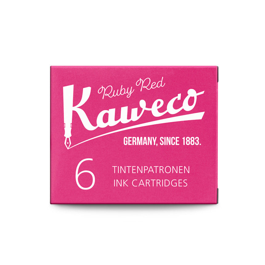 Kaweco Fountain Pen Ink - 6 Cartridges - Ruby Red - Made in Austria box