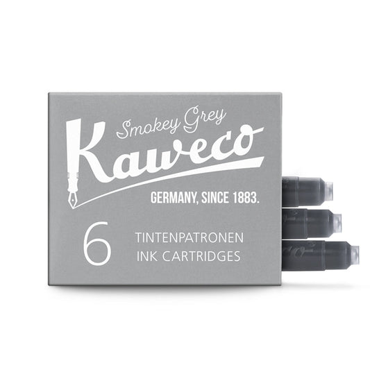 Kaweco Fountain Pen Ink - 6 Cartridges - Smokey Grey - Made in Austria