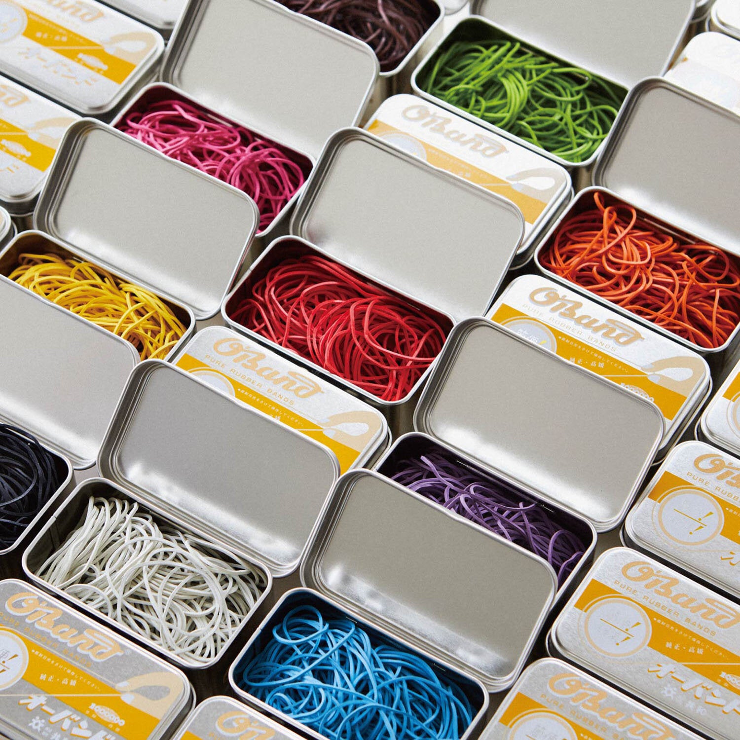 Kyowa O'Band Silver Tin Multi Colors Rubber Bands
