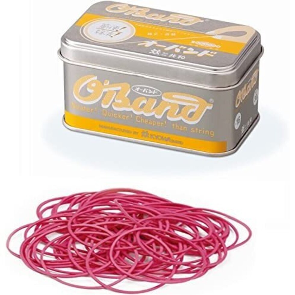 Kyowa O'Band Silver Tin Multi Colors Pink Rubber Bands