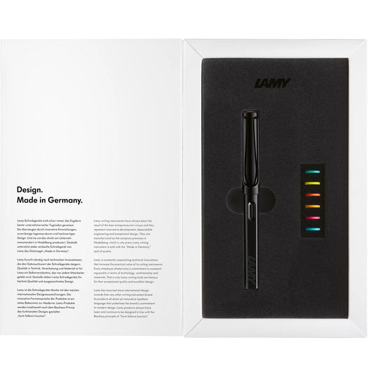 LAMY Safari Fountain Pen - Multicolor Set - Black - Special Edition - Made in Germany box
