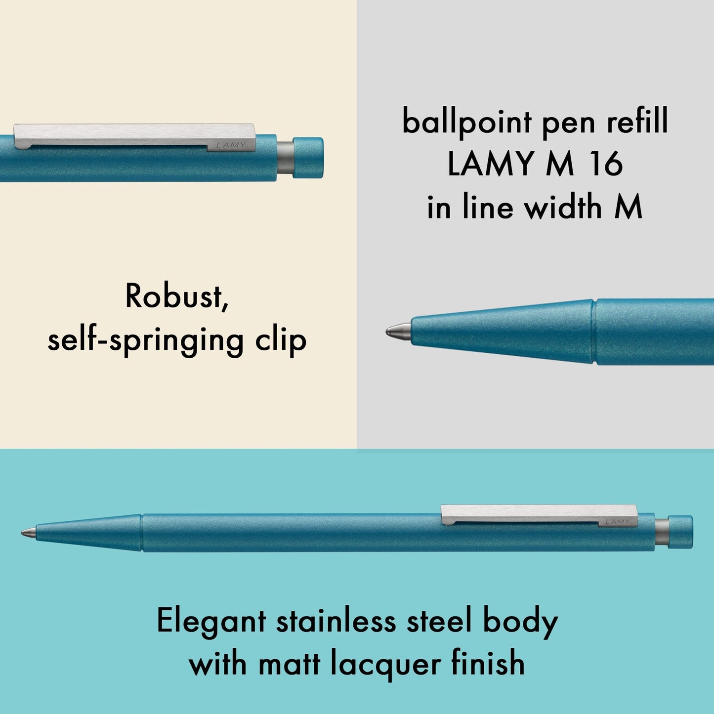 LAMY CP1 Ballpoint Pen - Aquamarine - Special Edition - Gerd a Müller - Made in Germany details