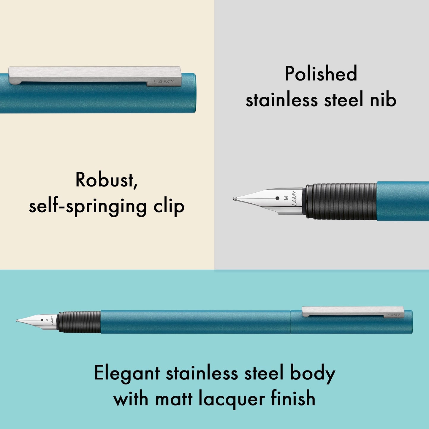 LAMY CP1 Fountain Pen - Aquamarine - Special Edition - Gerd a Müller - Made in Germany details