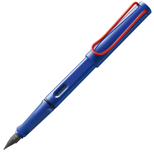 LAMY Safari Fountain Pen - Blue with Red Clip Special Edition