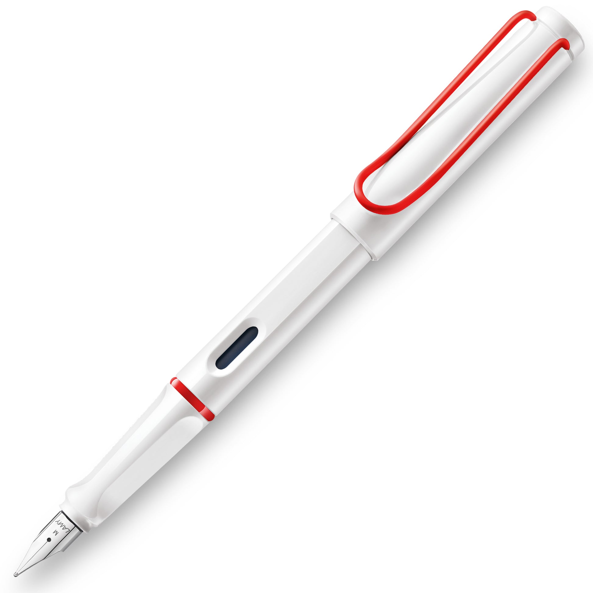 LAMY Safari Fountain Pen - White Red Special Edition - Made in Germany white with red clip