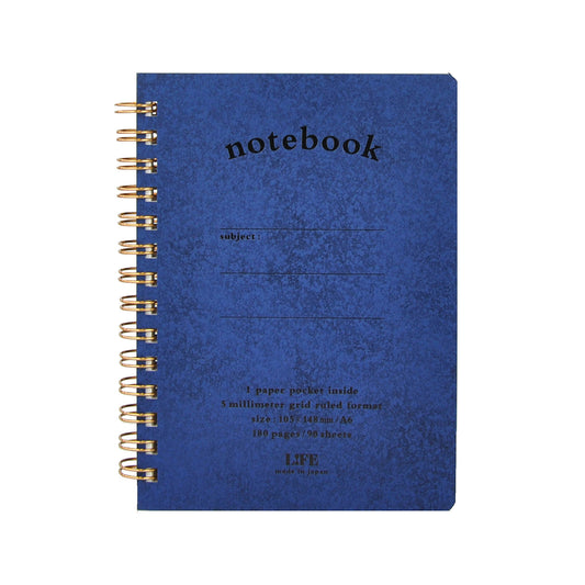 LIFE Pocket Notes Spiral Notebook- A6 - Blue Made in Japan