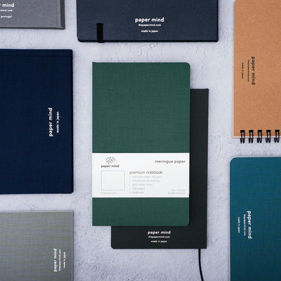 The Paper Mind Meringue Paper Notebook B6 Slim,  Notebook for Fountain Pens, with past notebooks