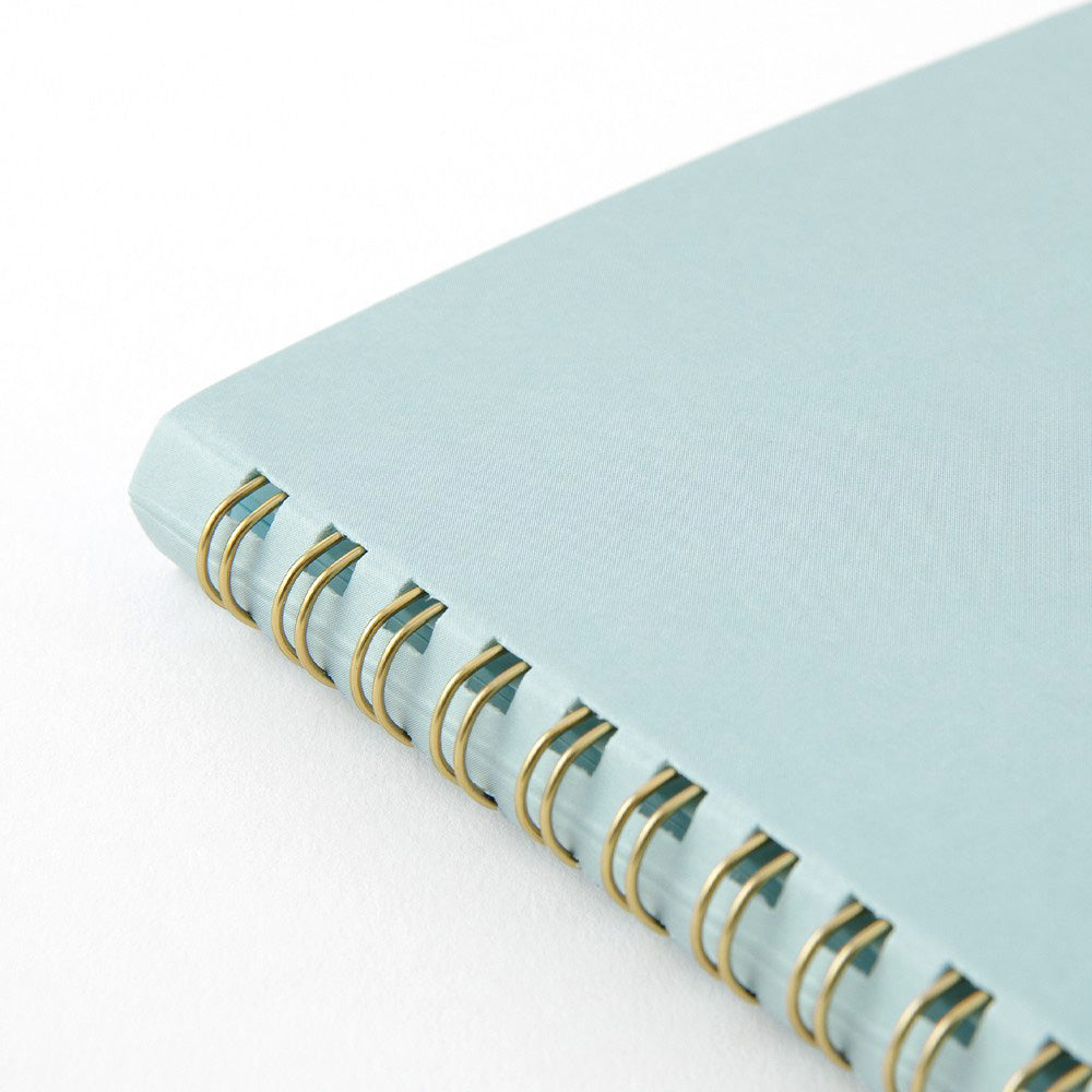 Midori Soft Color Ring Notebook - A5 - Dot Grid - Blue - Made in Japan twin ring