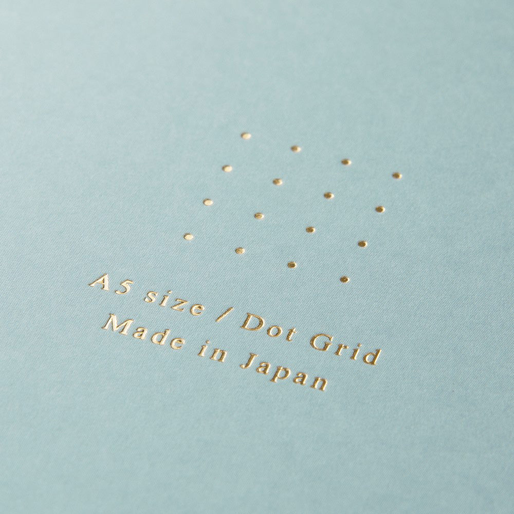 Midori Soft Color Ring Notebook - A5 - Dot Grid - Blue - Made in Japan cover foil