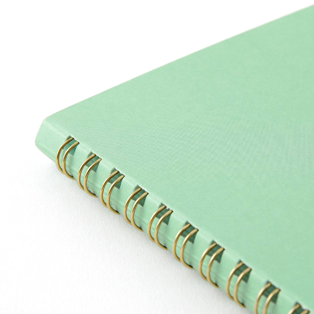 Midori Soft Color Ring Notebook - A5 - Dot Grid - Green Made in Japan ring detail
