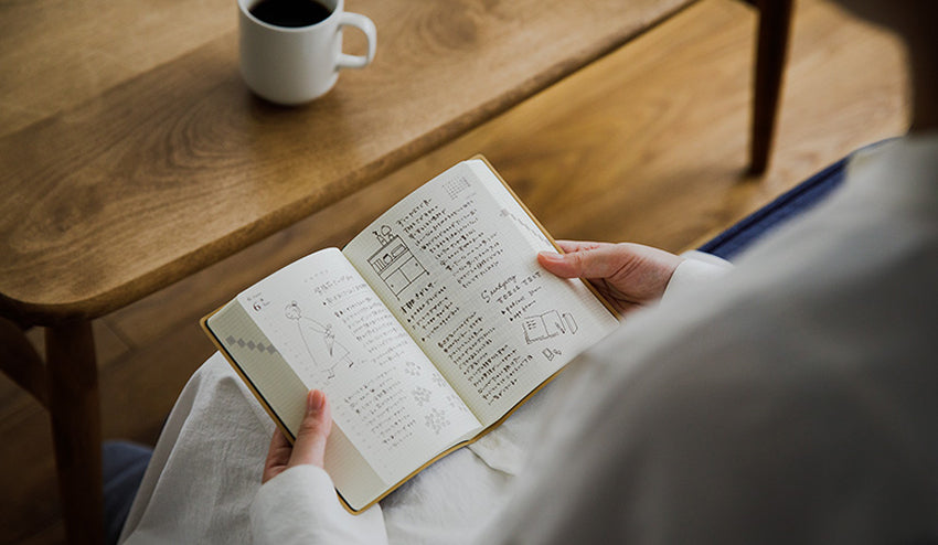 Midori Hibino Diary 2026 2-Page-Per-Day Calendar - A6 - Camel Brown Tomoe River - Made in Japan lifestyle