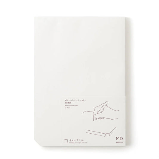 MD Paper Pad Cotton - A5 - Blank Fountain Pen Friendly Paper Made in Japan