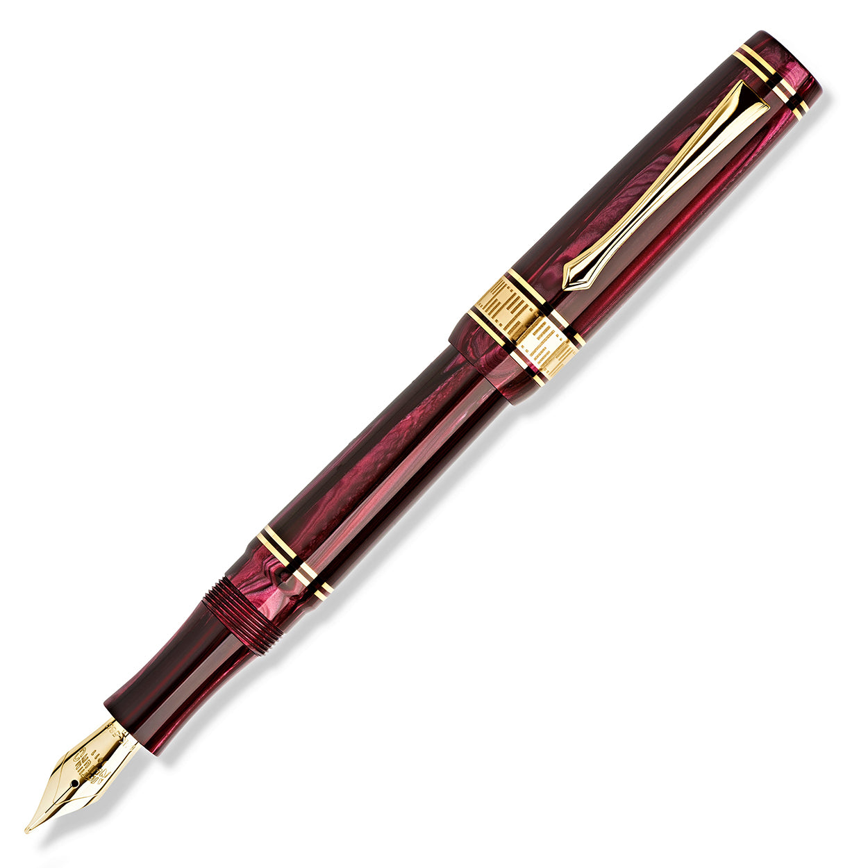 Nettuno Superba Celluloid Limited Edition Piston Fountain Pen - 14k Nib - Ruby - Made in Italy  Posted
