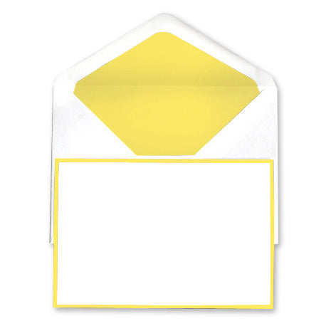 Original Crown Mill Bi-Color Note Cards 5 Pack - White Yellow Made in Belgium