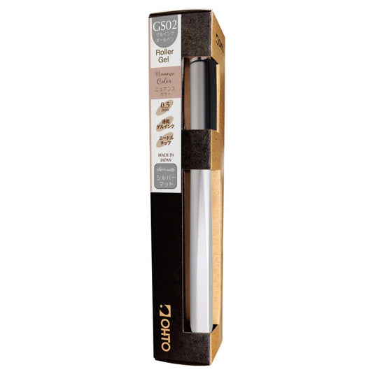 OHTO Horizon GS02 0.5mm Gel Roller Pen EDC Gel Pen Made in Japan Matte Silver box