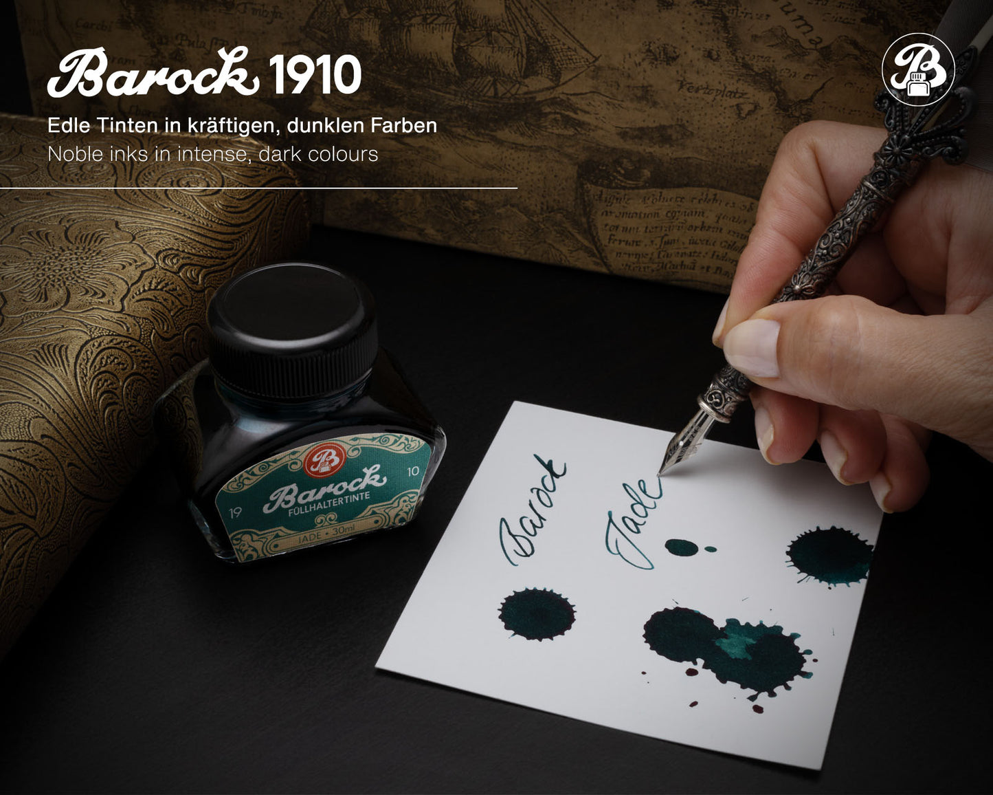 Octopus Fluids Barock 1910 Fountain Pen Ink - 30 ml Bottle - Jade lifestyle