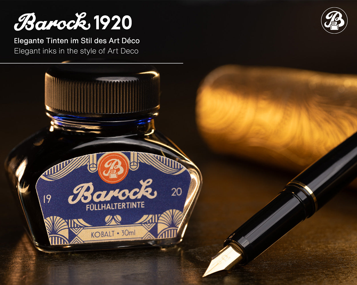 Octopus Fluids Barock 1920 Fountain Pen Ink - 30 ml Bottle - Kobalt lifestyle 2