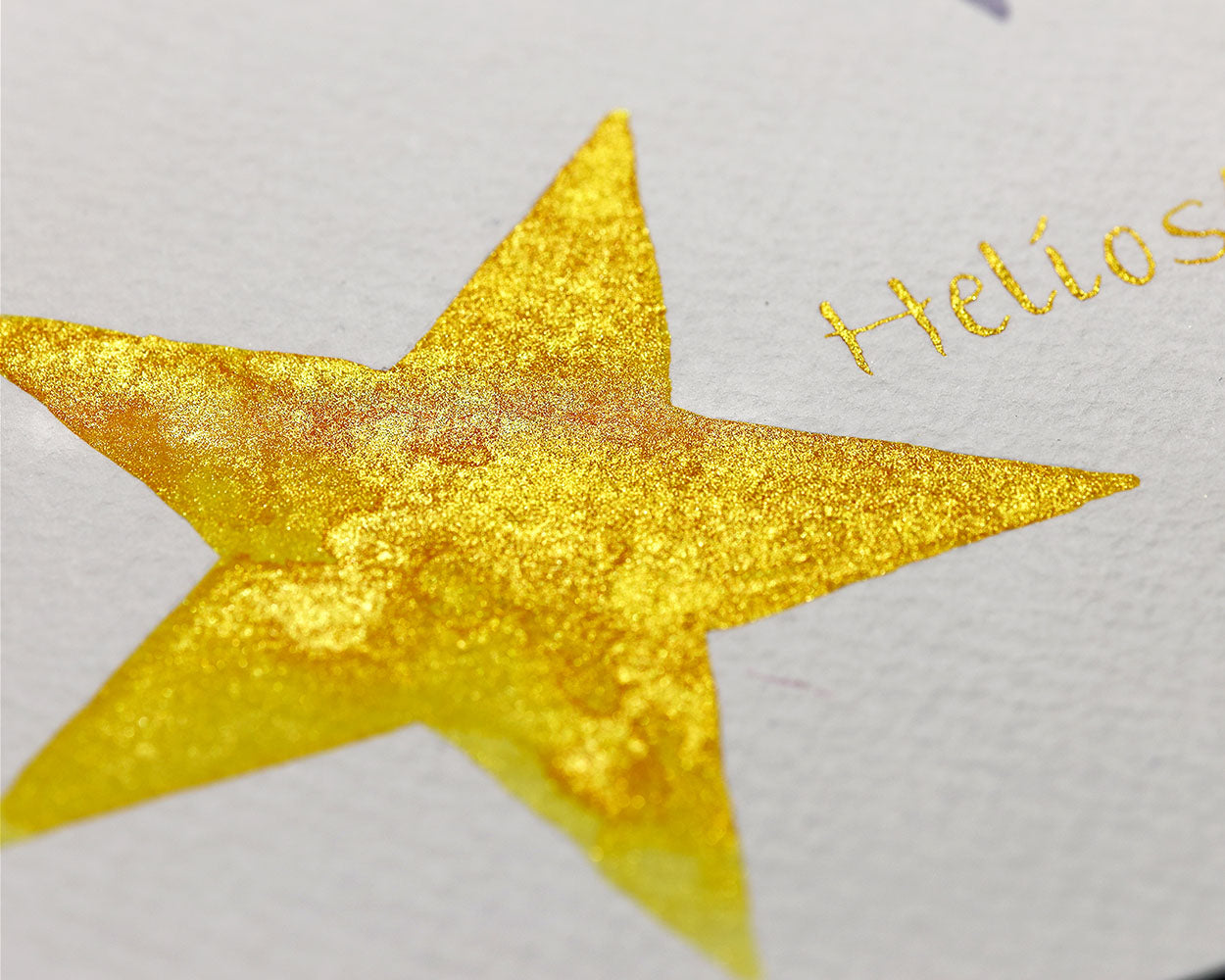Octopus Fluids Celestial Glitter Shimmer Fountain Pen Ink - Helios' Glow - Yellow With Gold Shimmer star shimmer