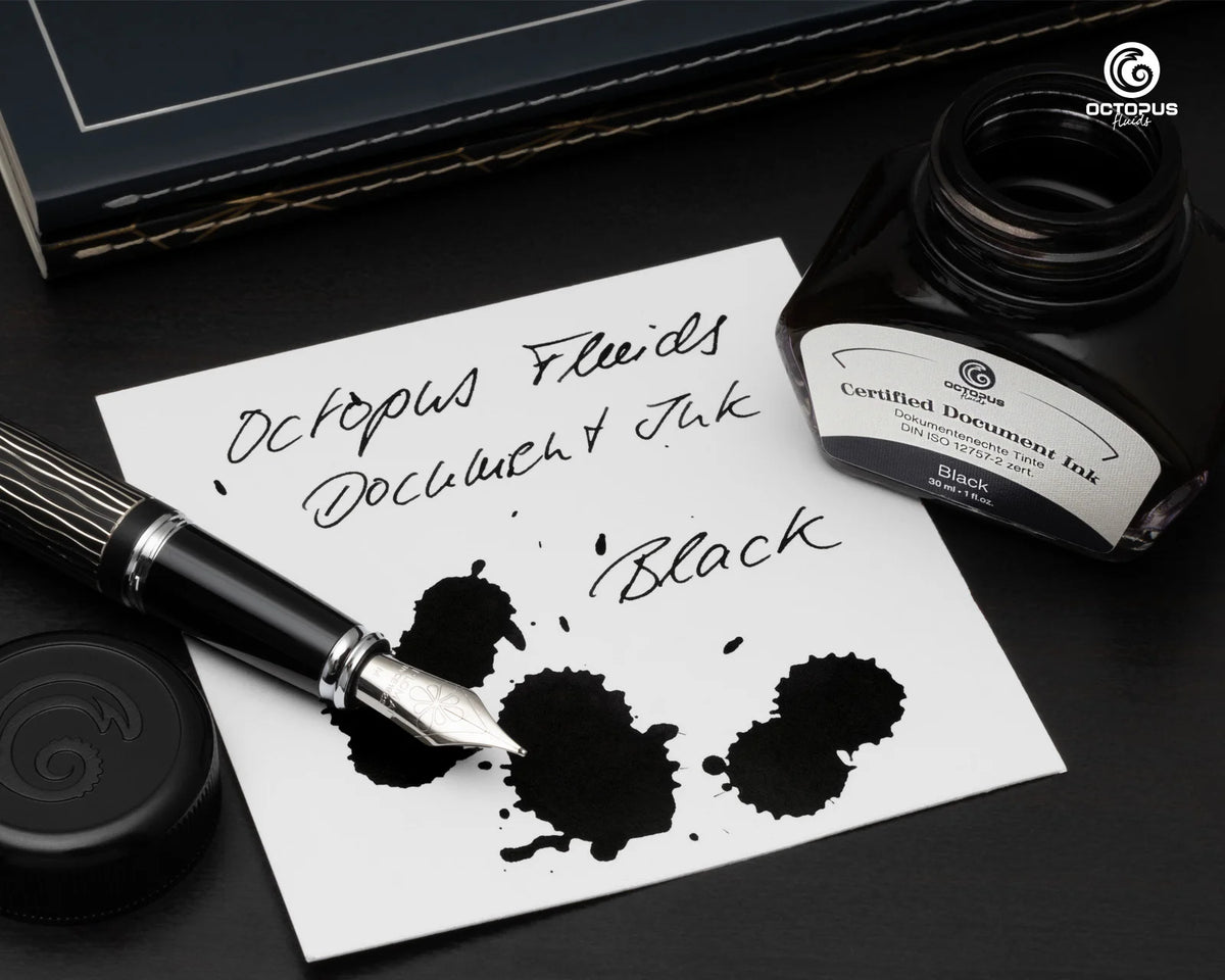 Octopus Fluids Fountain Pen Document Ink - 30 ml Bottle - Black -  Made in Germany lifestyle