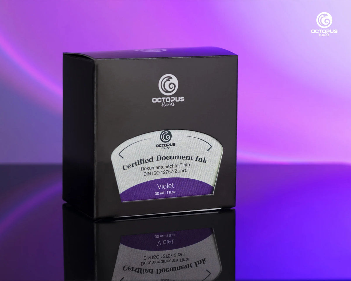 Octopus Fluids Fountain Pen Document Ink - 30 ml Bottle - Violet Purple -  Made in Germany box