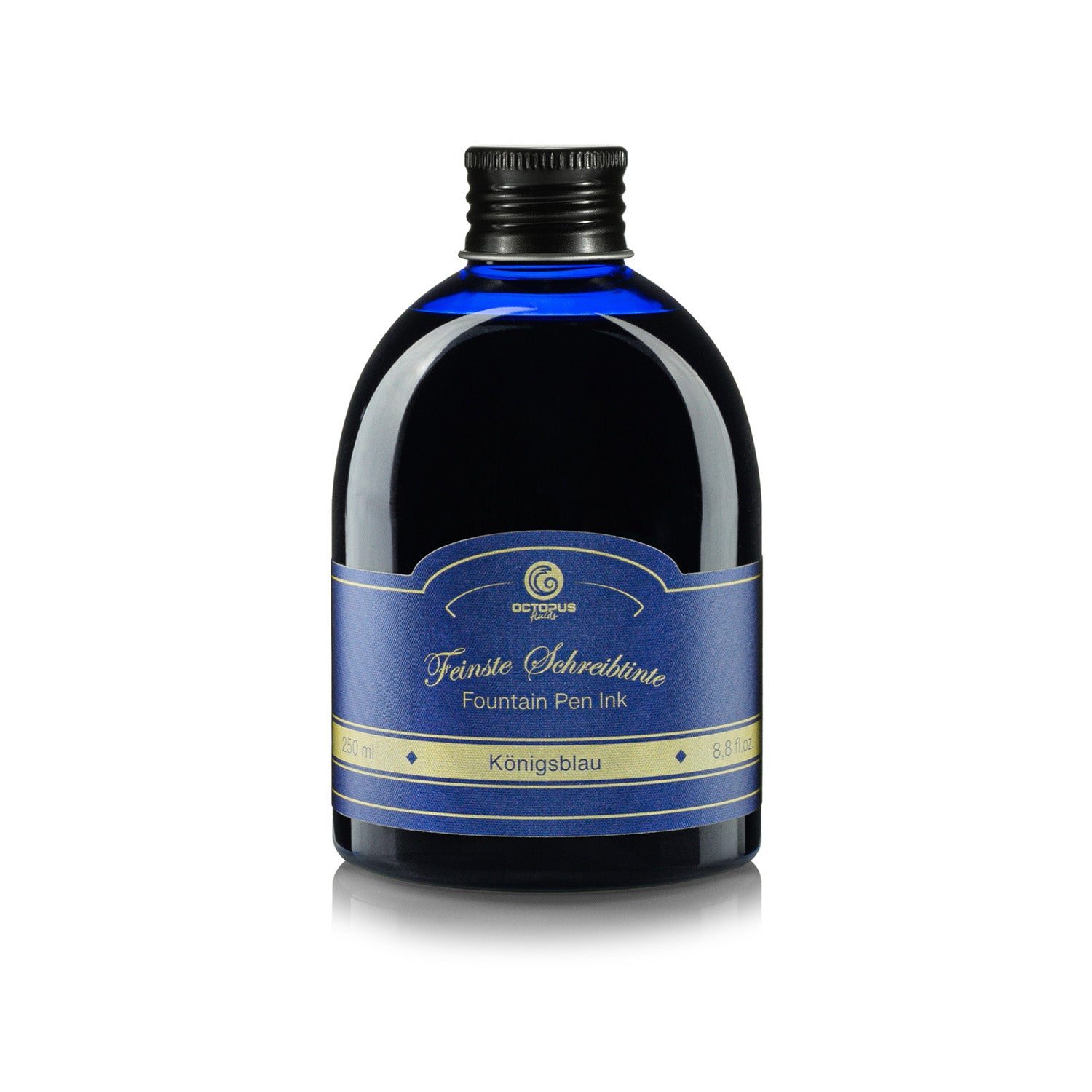 Octopus Fluids Fountain Pen Ink - 250 ml Bottle - Königsblau Royal Blue Erasable - Made in Germany